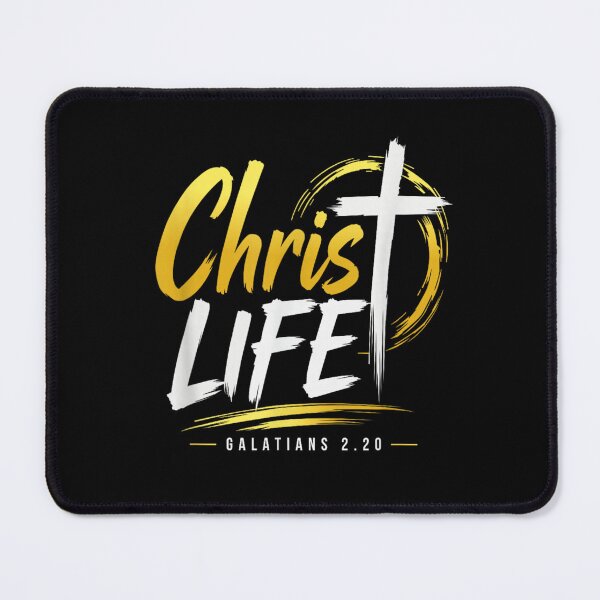 Item preview, Christ Life Galatians 2 20 Christian Cross Verse Faith Gold Brush Calligraphy designed and sold by HarinDonreka.