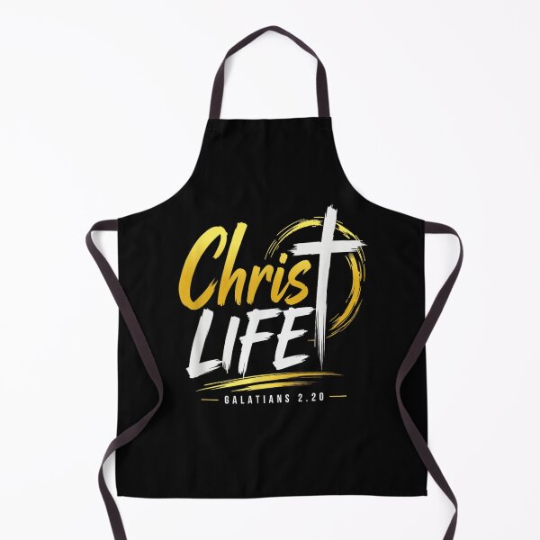 Item preview, Christ Life Galatians 2 20 Christian Cross Verse Faith Gold Brush Calligraphy designed and sold by HarinDonreka.