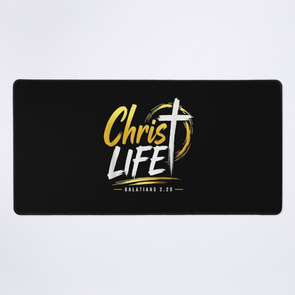 Item preview, Christ Life Galatians 2 20 Christian Cross Verse Faith Gold Brush Calligraphy designed and sold by HarinDonreka.