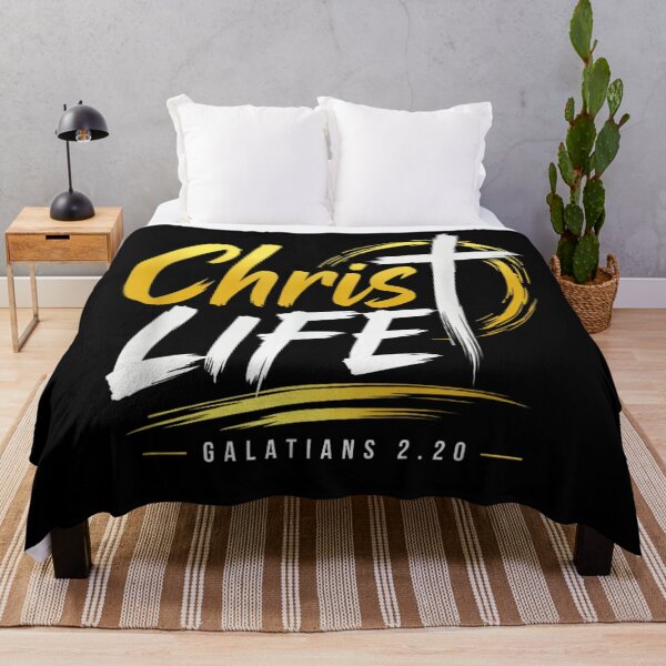 Item preview, Christ Life Galatians 2 20 Christian Cross Verse Faith Gold Brush Calligraphy designed and sold by HarinDonreka.