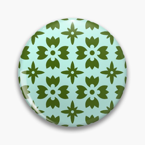 Item preview, Mint Green Floral Geometric Pattern designed and sold by ​Jyoti Digital Artist.