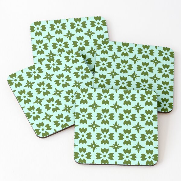 Item preview, Mint Green Floral Geometric Pattern designed and sold by ​Jyoti Digital Artist.