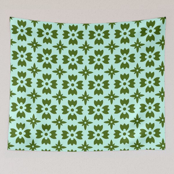 Item preview, Mint Green Floral Geometric Pattern designed and sold by ​Jyoti Digital Artist.