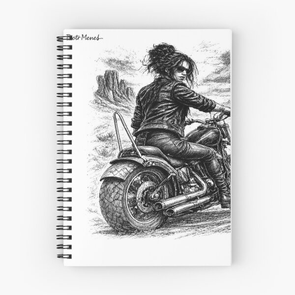 Item preview, Desert Chopper Woman Sketch - Desert Rebel Freedom Ride designed and sold by PiotrMenesh.