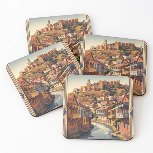 Item preview, Tbilisi Georgia Vintage Travel Art – Narikala Fortress & Mtkvari River designed and sold by Bomax121.