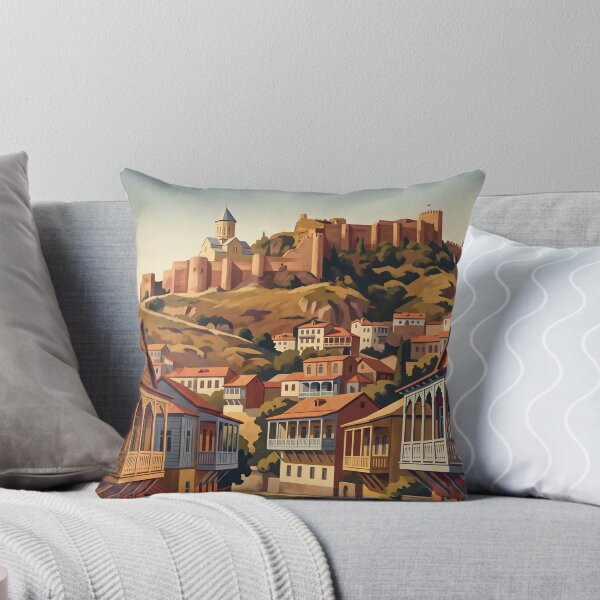 Item preview, Tbilisi Georgia Vintage Travel Art – Narikala Fortress & Mtkvari River designed and sold by Bomax121.