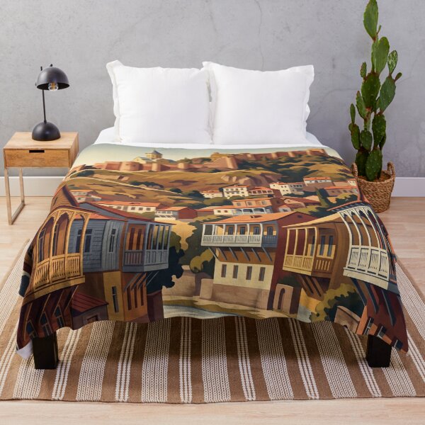 Item preview, Tbilisi Georgia Vintage Travel Art – Narikala Fortress & Mtkvari River designed and sold by Bomax121.