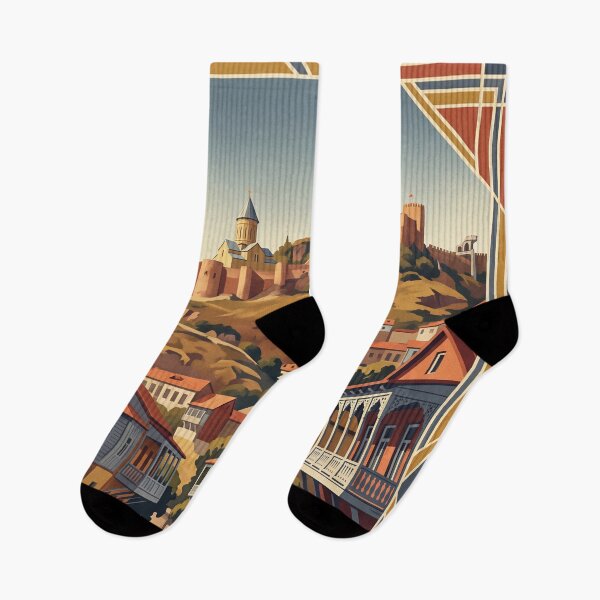 Item preview, Tbilisi Georgia Vintage Travel Art – Narikala Fortress & Mtkvari River designed and sold by Bomax121.