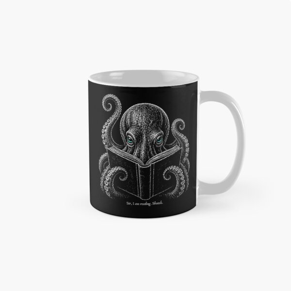 Item preview, Sir I Am Reading Shoosh Funny Octopus Reading Book Introvert Dark Academic designed and sold by HarinDonreka.