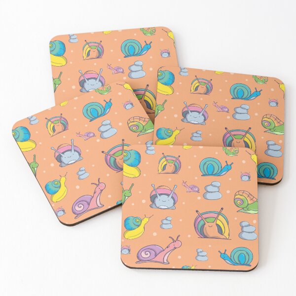 Item preview, Snails Pattern. Cute Characters. Orange Background. designed and sold by DigitalCris.