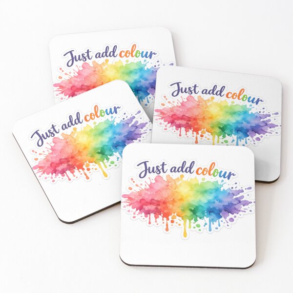 Item preview, Just Add Colour – Watercolor Splash Motivational Sticker | Rainbow Paint Art | Creative Artist Vinyl Decal designed and sold by PearlPathFinds.
