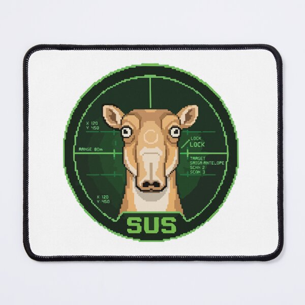 Item preview, Sus Retro Pixel Art Saiga Antelope Gamer Meme designed and sold by Arc2020.