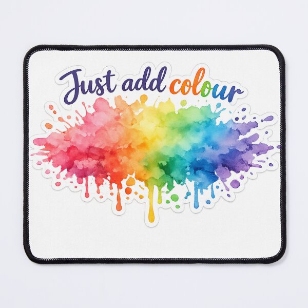 Item preview, Just Add Colour – Watercolor Splash Motivational Sticker | Rainbow Paint Art | Creative Artist Vinyl Decal designed and sold by PearlPathFinds.