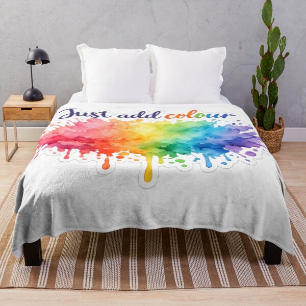 Item preview, Just Add Colour – Watercolor Splash Motivational Sticker | Rainbow Paint Art | Creative Artist Vinyl Decal designed and sold by PearlPathFinds.