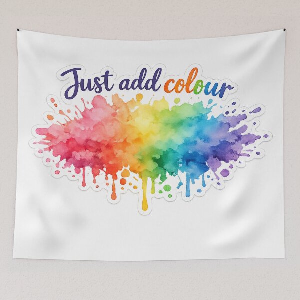 Item preview, Just Add Colour – Watercolor Splash Motivational Sticker | Rainbow Paint Art | Creative Artist Vinyl Decal designed and sold by PearlPathFinds.