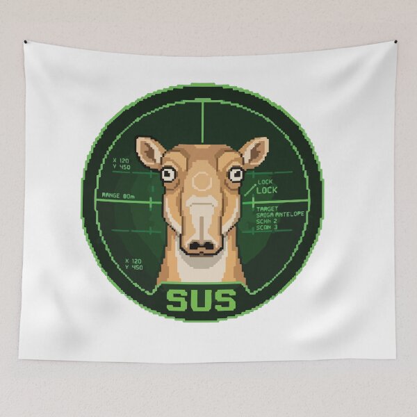 Item preview, Sus Retro Pixel Art Saiga Antelope Gamer Meme designed and sold by Arc2020.
