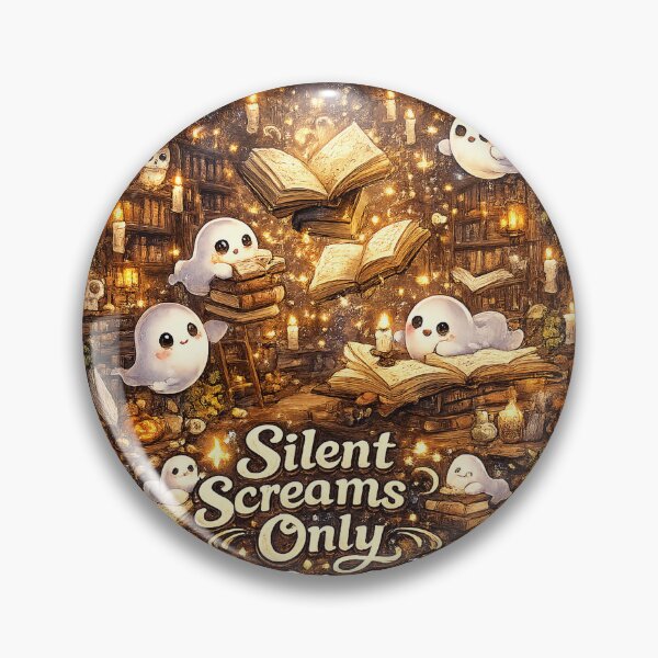 Item preview, Silent Screams Only – Cozy Haunted Library Ghost Stickers designed and sold by RDcollections.