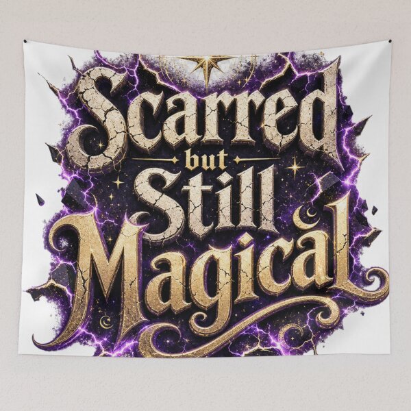 Item preview, Scarred But Still Magical | Inspirational Fantasy Typography T-Shirt designed and sold by rushaib.