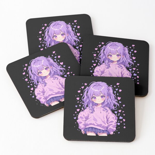 Item preview, Cute Purple Chibi Girl Kawaii Sticker designed and sold by Radhestore.