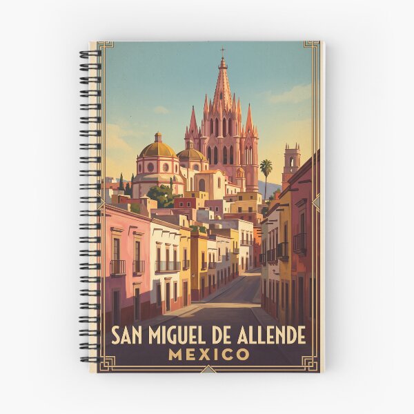 Item preview, San Miguel de Allende Mexico Vintage Travel Art – Parroquia & Colonial Streets designed and sold by Bomax121.