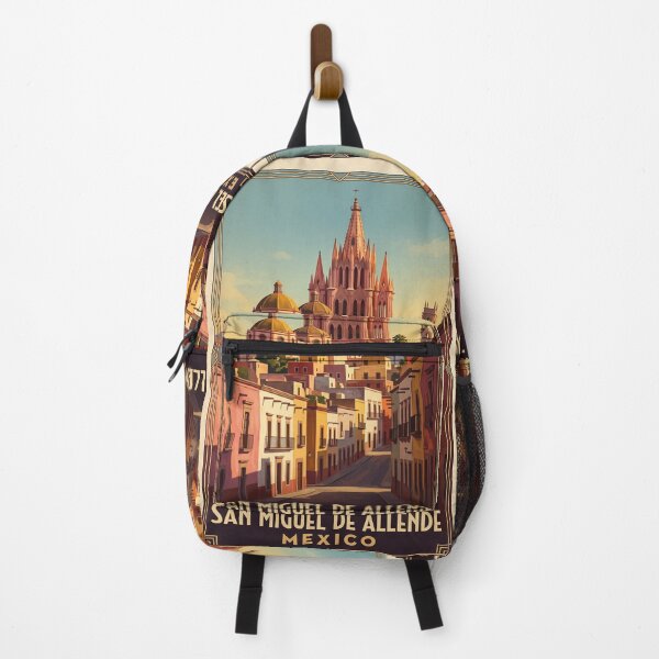 Item preview, San Miguel de Allende Mexico Vintage Travel Art – Parroquia & Colonial Streets designed and sold by Bomax121.