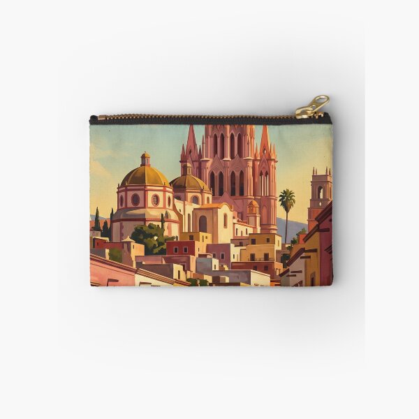 Item preview, San Miguel de Allende Mexico Vintage Travel Art – Parroquia & Colonial Streets designed and sold by Bomax121.