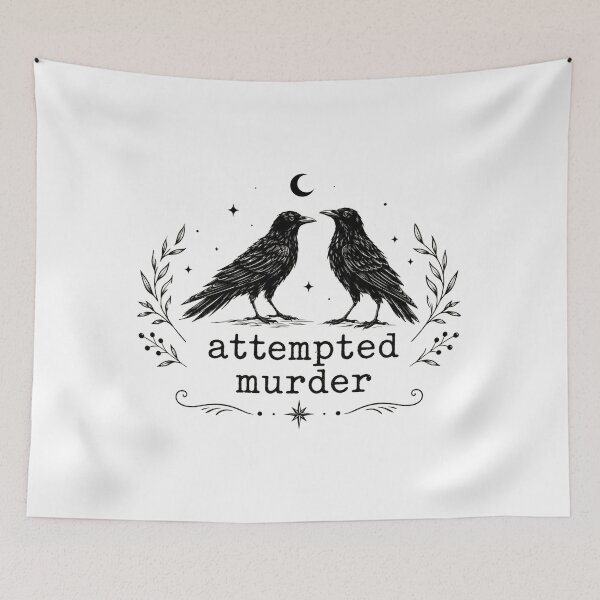Item preview, Attempted Murder Funny Crow Bird Pun Gift designed and sold by Quiajia.