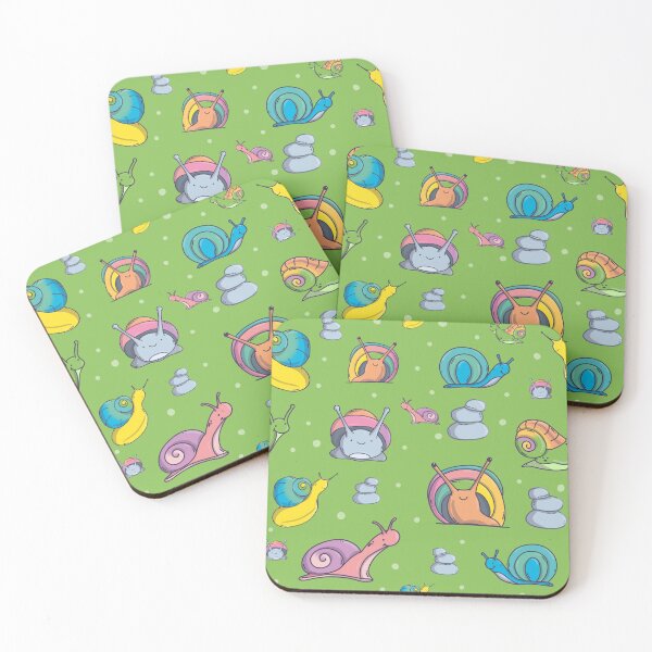 Item preview, Snails Pattern. Cute Characters. Green Background. designed and sold by DigitalCris.