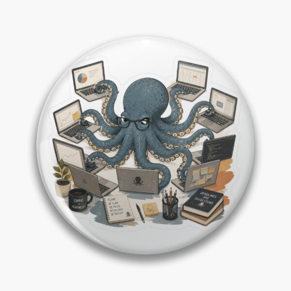 Item preview, Multitasking Octopus Working on Multiple Laptops designed and sold by Snurly.