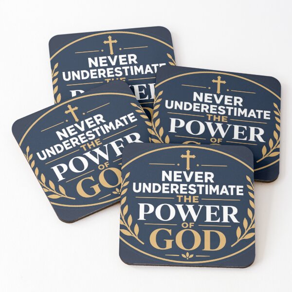 Item preview, Never Underestimate the Power of God – Oval Christian Encouragement Sticker designed and sold by The Digital Compass.