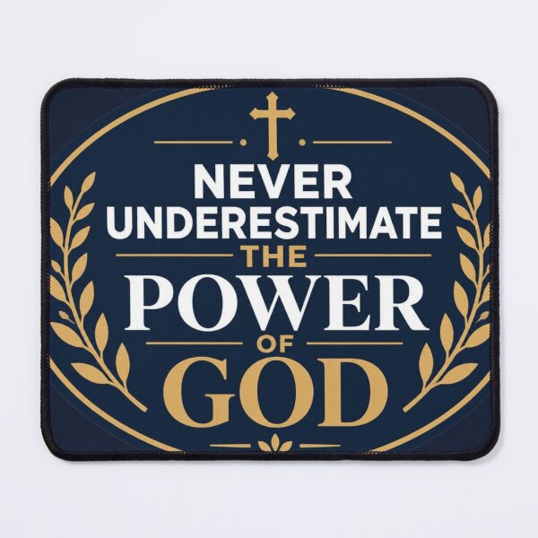 Item preview, Never Underestimate the Power of God – Oval Christian Encouragement Sticker designed and sold by The Digital Compass.