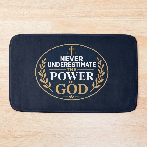 Item preview, Never Underestimate the Power of God – Oval Christian Encouragement Sticker designed and sold by The Digital Compass.
