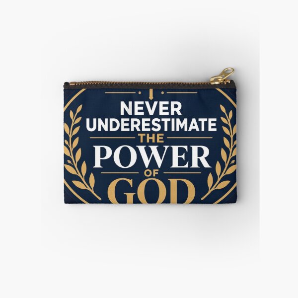Item preview, Never Underestimate the Power of God – Oval Christian Encouragement Sticker designed and sold by The Digital Compass.