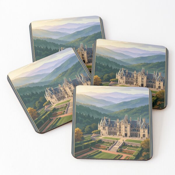 Item preview, Asheville North Carolina Vintage Travel Art – Blue Ridge Mountain Estate designed and sold by Bomax121.