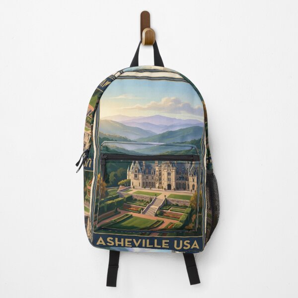Item preview, Asheville North Carolina Vintage Travel Art – Blue Ridge Mountain Estate designed and sold by Bomax121.