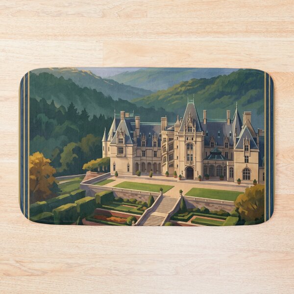 Item preview, Asheville North Carolina Vintage Travel Art – Blue Ridge Mountain Estate designed and sold by Bomax121.