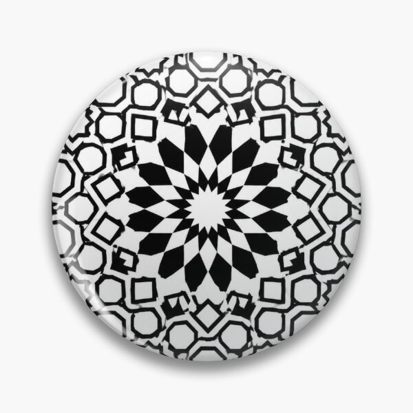 Item preview, Minimalist Moroccan Zellige Rosette | Islamic Geometric Pattern | Black & White Vector designed and sold by DesertInkArt.