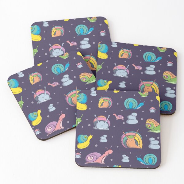 Item preview, Snails Pattern. Cute Characters. Dark Purple Background. designed and sold by DigitalCris.