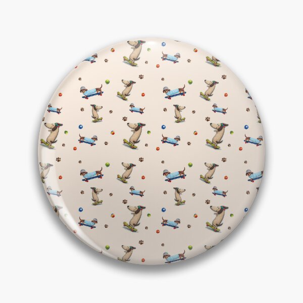 Item preview, Skater Dachshund Cute Wiener Dog Skateboard Pattern designed and sold by iPrintPaws.