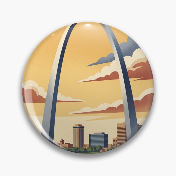 Item preview, St Louis Missouri Vintage Travel Art – Gateway Arch & Mississippi River designed and sold by Bomax121.