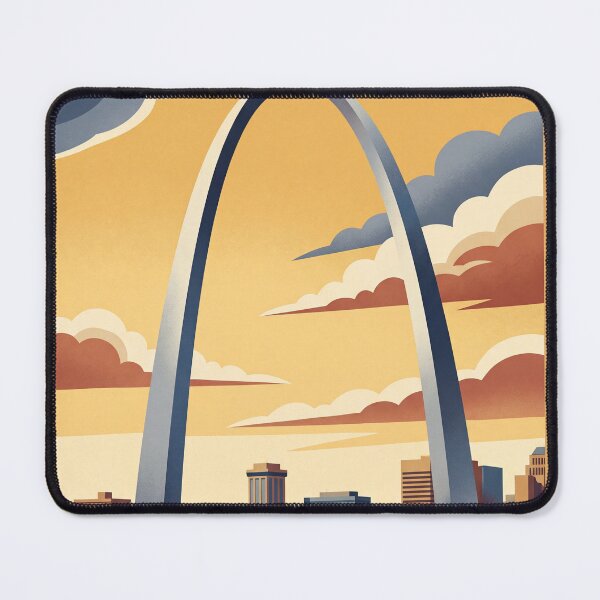 Item preview, St Louis Missouri Vintage Travel Art – Gateway Arch & Mississippi River designed and sold by Bomax121.