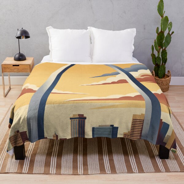Item preview, St Louis Missouri Vintage Travel Art – Gateway Arch & Mississippi River designed and sold by Bomax121.