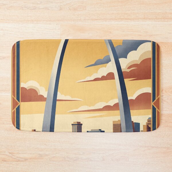 Item preview, St Louis Missouri Vintage Travel Art – Gateway Arch & Mississippi River designed and sold by Bomax121.