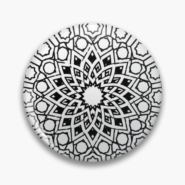 Item preview, Grand Sacred Geometry Emblem | Premium Islamic Geometric Pattern | Black & White Vector designed and sold by DesertInkArt.