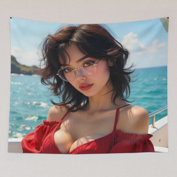 Item preview, Boat Babe | Realistic Beach Portrait designed and sold by KasaHunterHarem.
