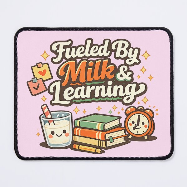 Item preview, Fueled by Milk & Learning – Cute Student School Design designed and sold by BankshopTH.