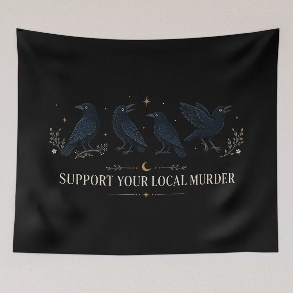 Item preview, Support Your Local Murder Vintage Raven Funny Crow Dark Academia designed and sold by Quiajia.