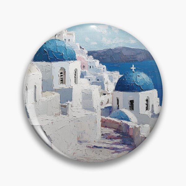 Item preview, Santorini Oia Blue Dome Church Art designed and sold by daila70.