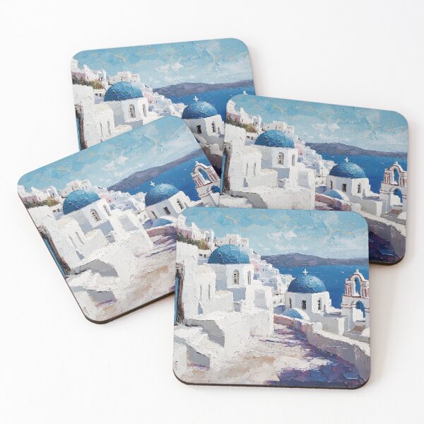 Item preview, Santorini Oia Blue Dome Church Art designed and sold by daila70.