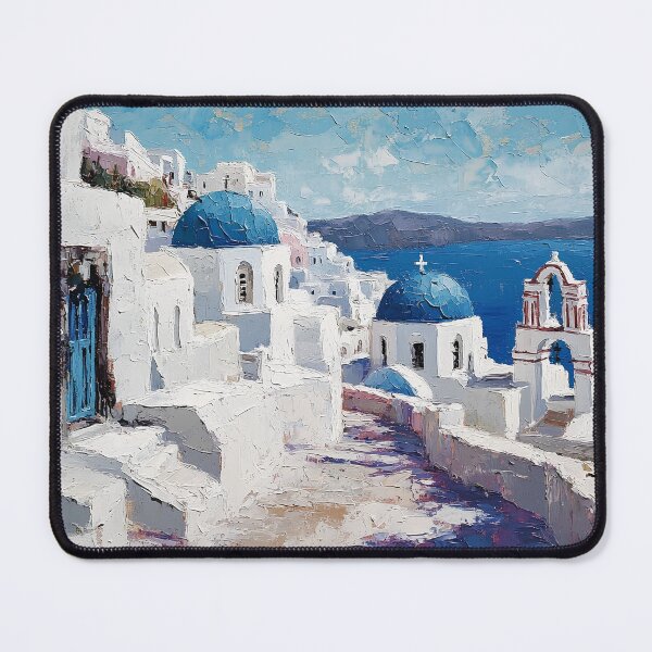 Item preview, Santorini Oia Blue Dome Church Art designed and sold by daila70.